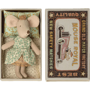 Maileg Princess Mouse, Little Sister in Matchbox