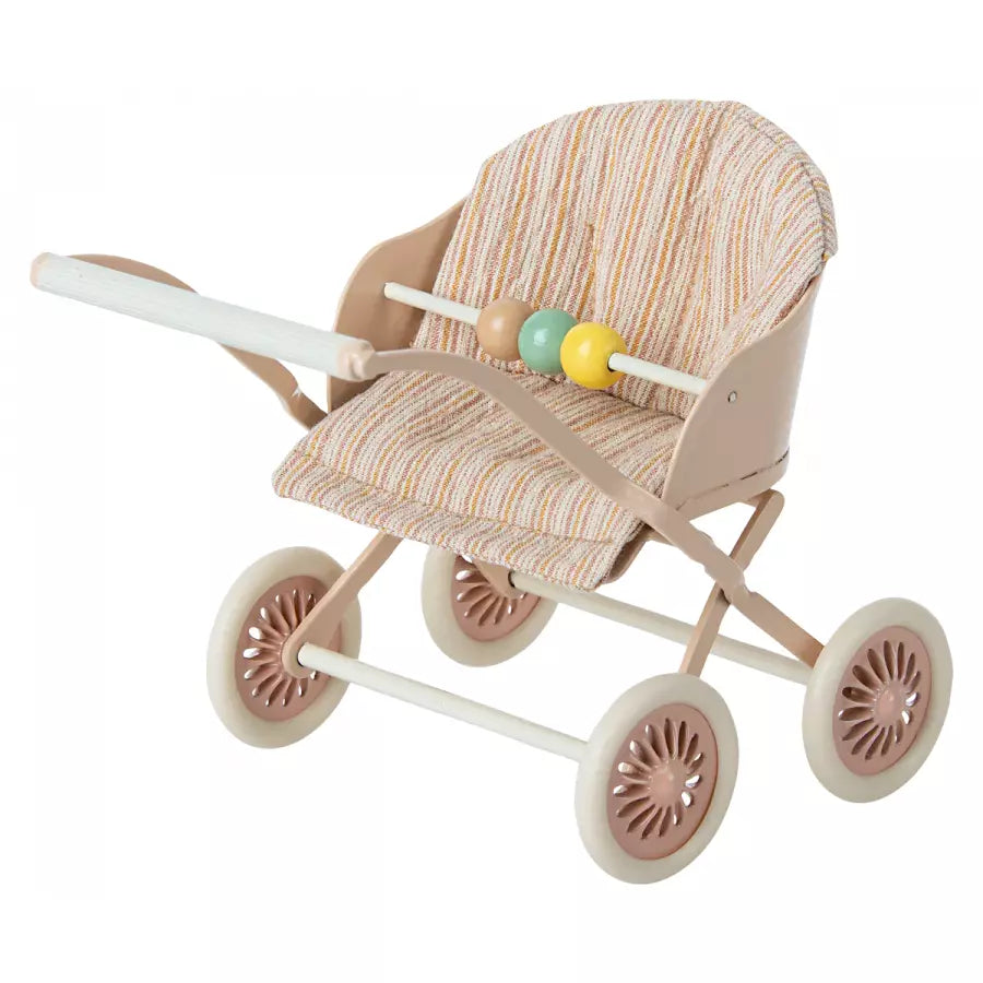Maileg Stroller, Baby Mice -- Rose
