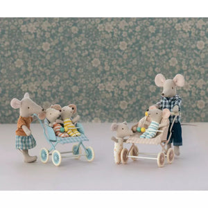 Maileg Stroller, Baby Mice -- Rose