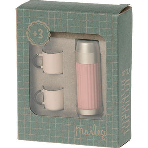 Maileg Thermos and Cups -- Soft Coral