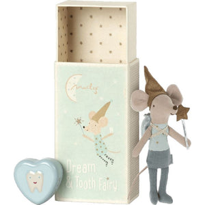 Maileg Tooth Fairy Mouse in Matchbox -- Blue