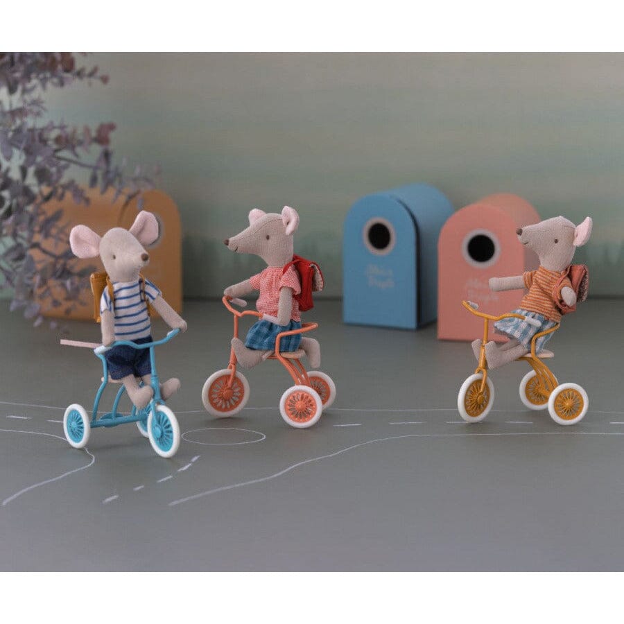 Maileg Tricycle Mouse, Big Sister with Bag-- Red