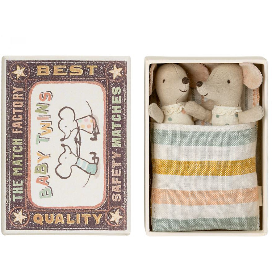 Maileg Twins, Baby Mice in Matchbox