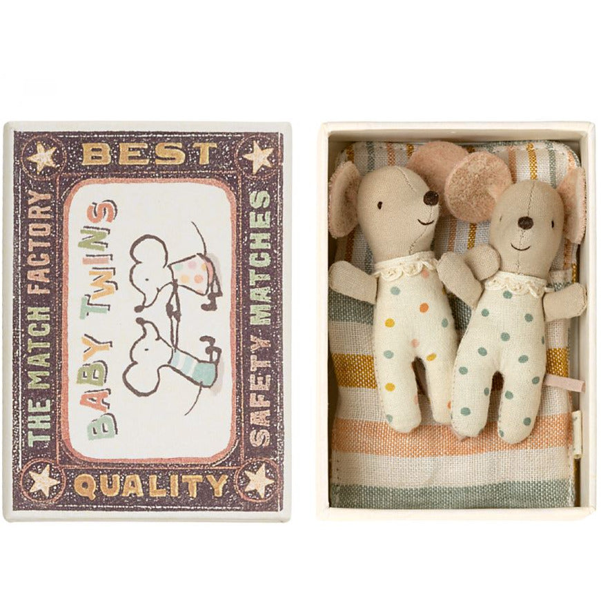 Maileg Twins, Baby Mice in Matchbox