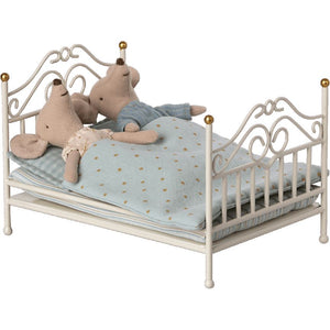 Maileg Vintage Bed, Micro -- Off White