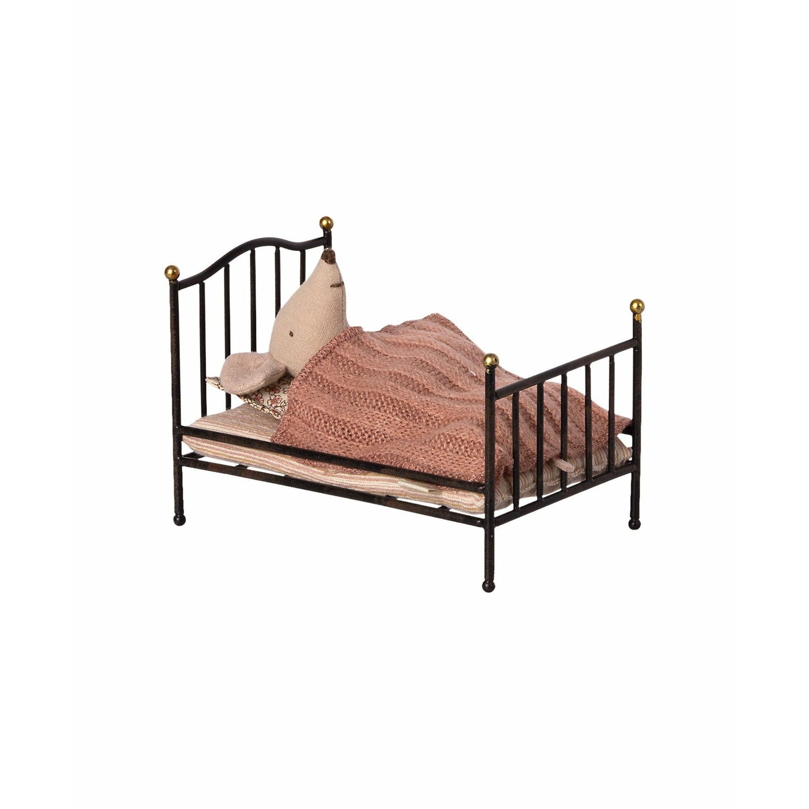Maileg Vintage Bed, Mouse -- Anthracite
