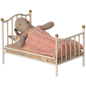 Maileg Vintage Bed, Mouse -- Off White