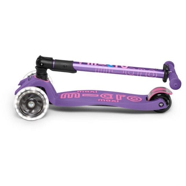 Micro Kickboard: Maxi Deluxe Foldable LED -- Purple/Pink