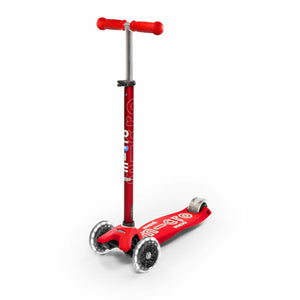 Micro Kickboard: Maxi Deluxe LED -- Red/White