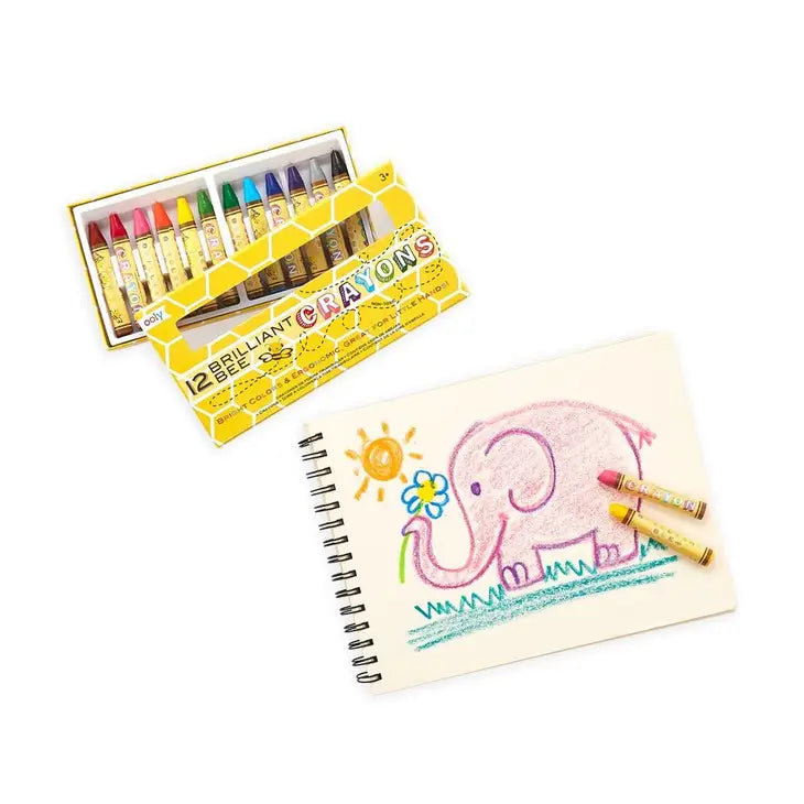 Ooly Brilliant Bee Crayons - Set of 12