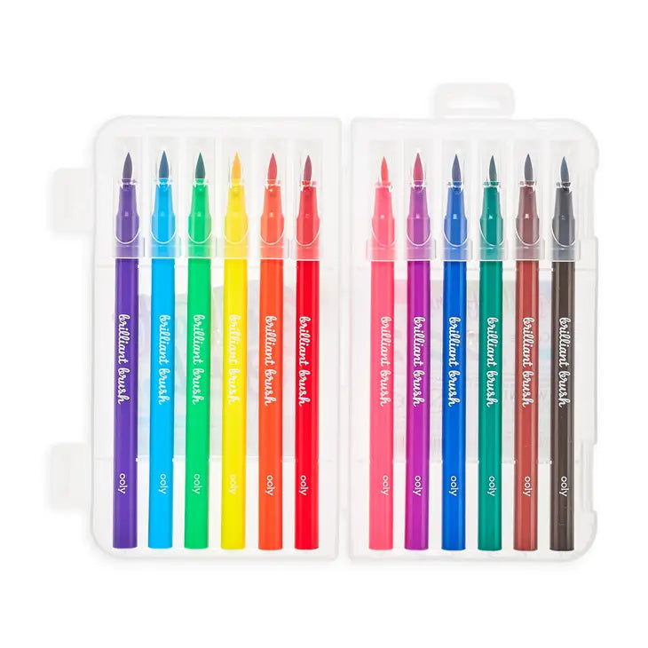 Ooly Brilliant Brush Markers -- Set of 12