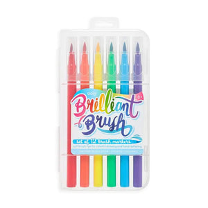 Ooly Brilliant Brush Markers -- Set of 12