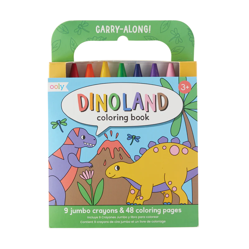 Ooly Carry Along Coloring Book Set -- Dinoland