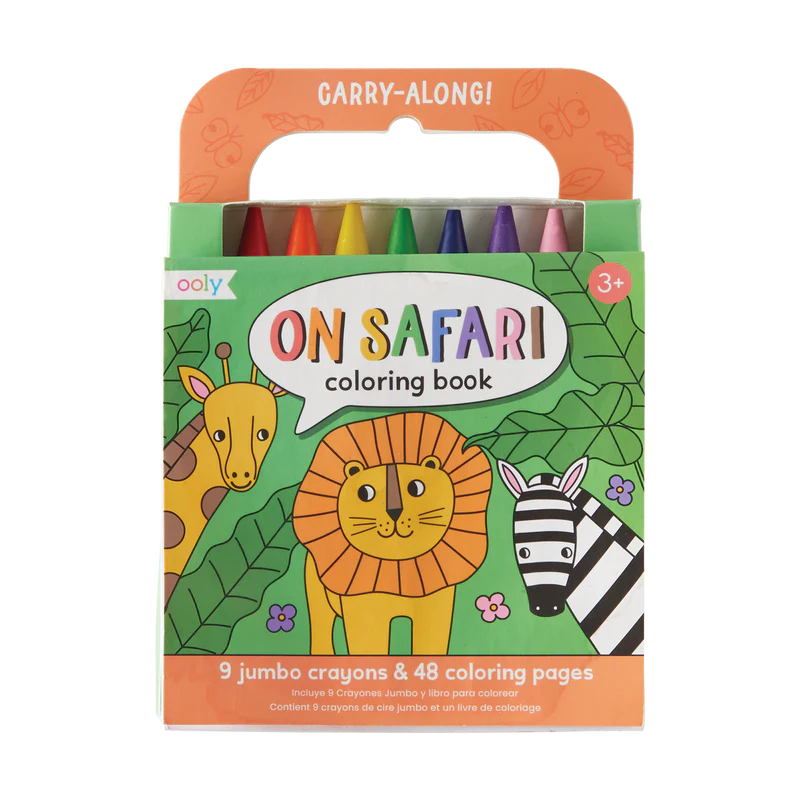 Ooly Carry Along Coloring Book Set -- On Safari