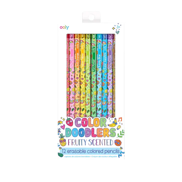 Ooly Color Doodlers Fruity Scented Erasable Color Pencils