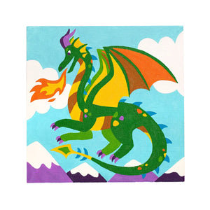 Ooly Colorific Canvas Paint by Number Kit -- Fantastic Dragon