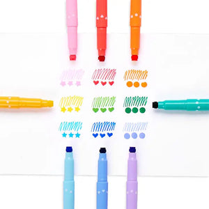 Ooly Confetti Stamp Double-Ended Markers -- Set of 9