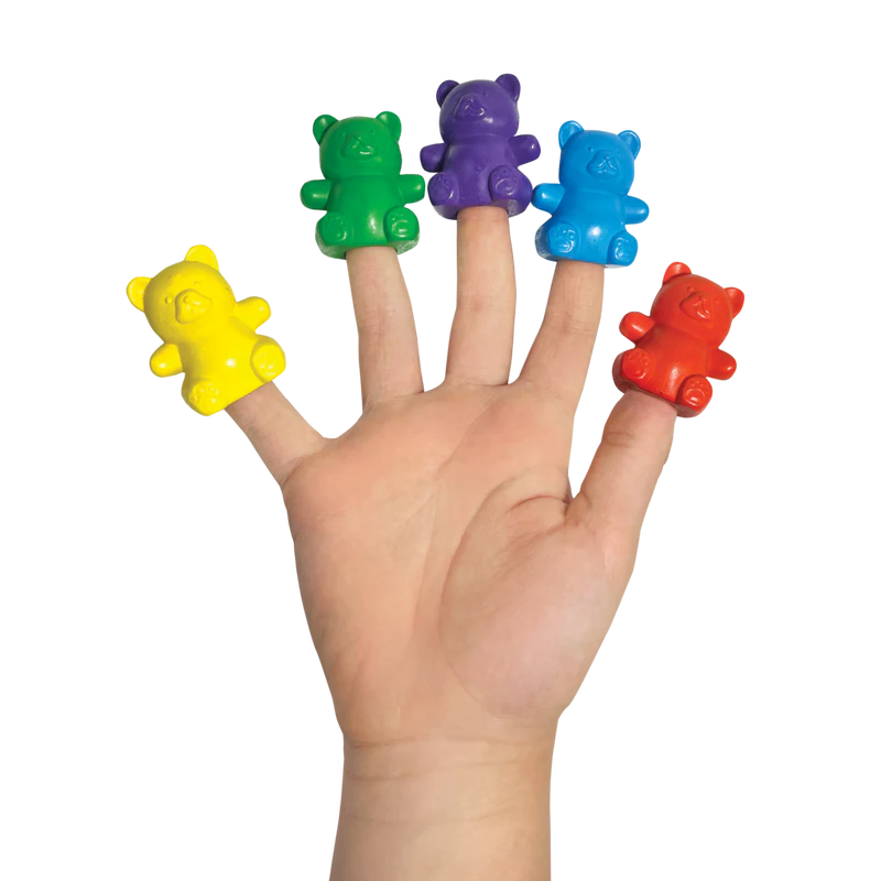 Ooly Cuddly Cubs Bear Finger Crayons -- Set of 6