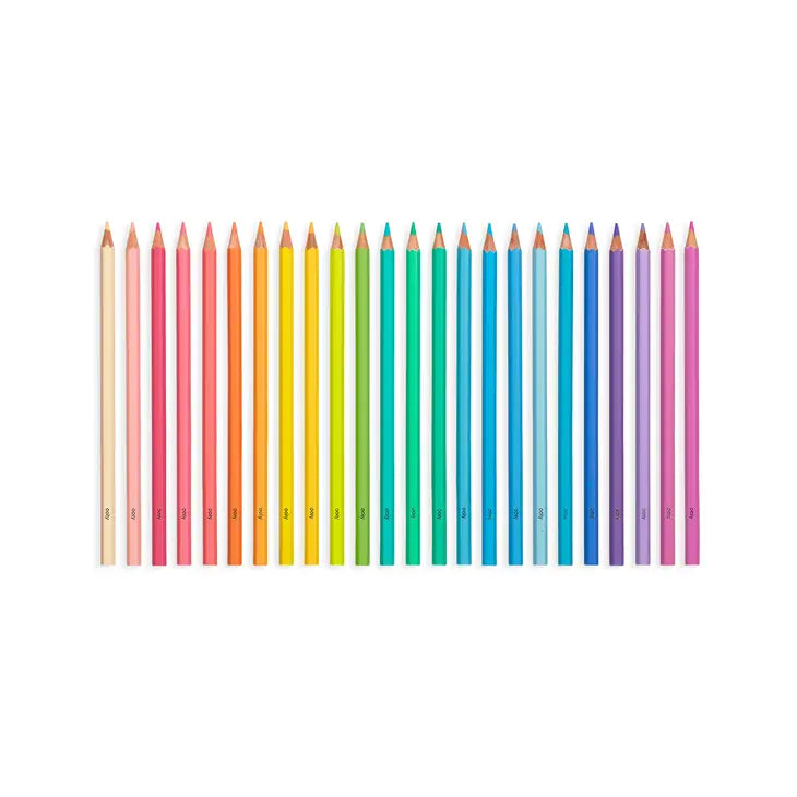 Ooly Draw 'n' Doodle Mini Colored Pencils + Sharpener - Pink