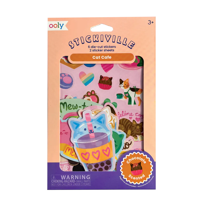 Ooly Stickiville Stickers: Cat Cafe - Scented