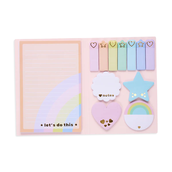 Ooly Side Notes Sticky Tab Note Pad -- Pastel Rainbows