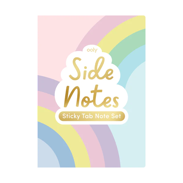 Ooly Side Notes Sticky Tab Note Pad -- Pastel Rainbows