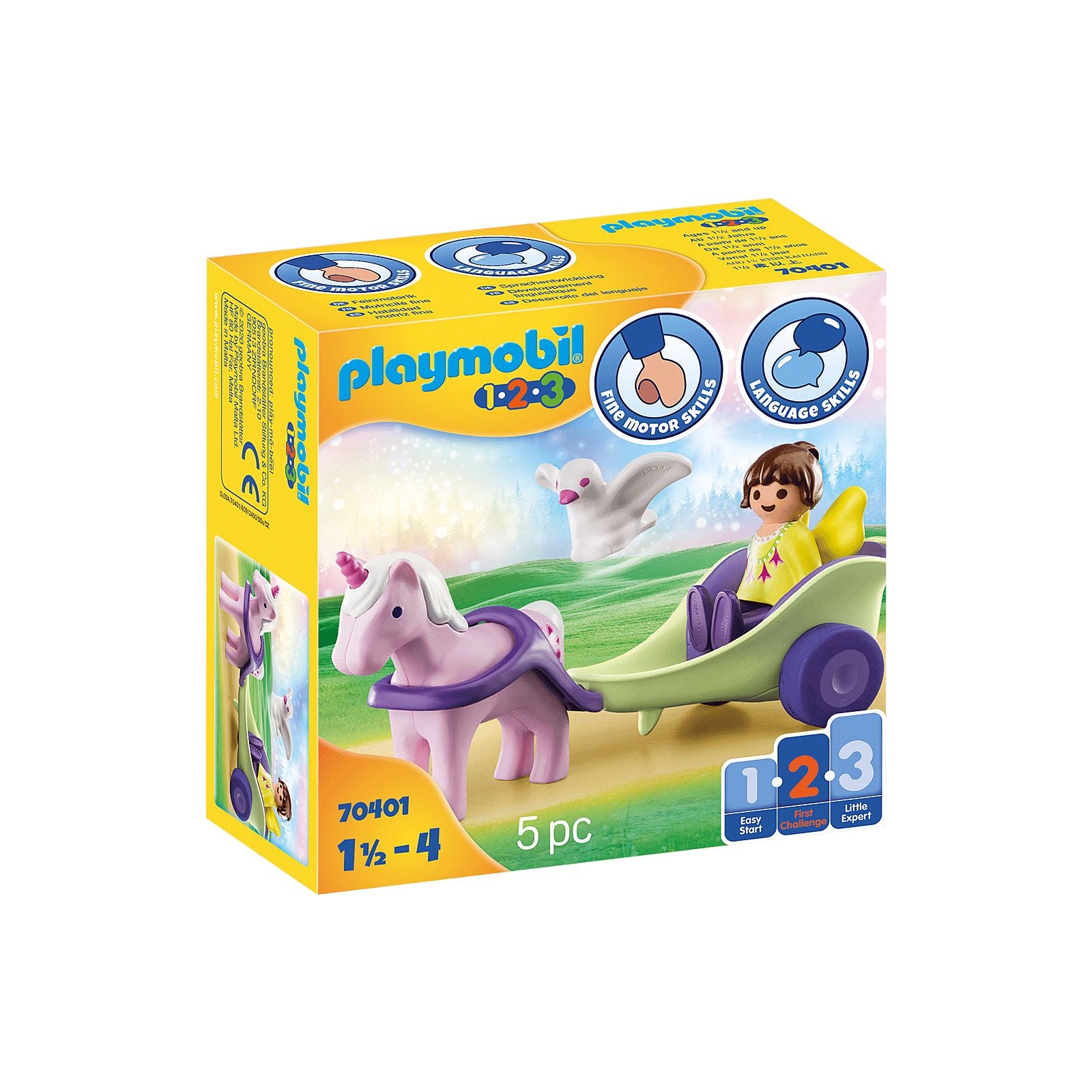 Playmobil 1.2.3. Unicorn Carriage with Fairy