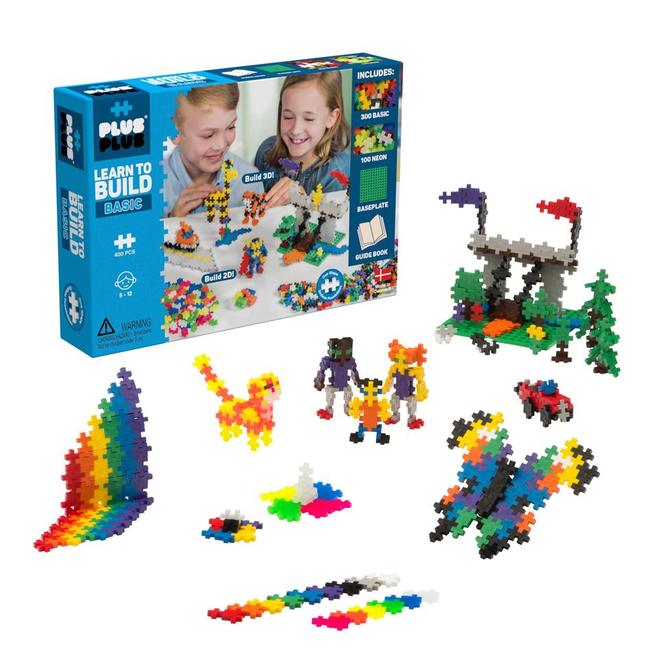 PLUS PLUS BIG - Open Play Set - 100 Piece - Basic Color Mix, Construction  Building Stem Toy, Interlocking Large Puzzle Blocks for Toddlers and