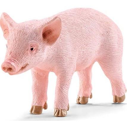detailed piglet figure, standing, pink