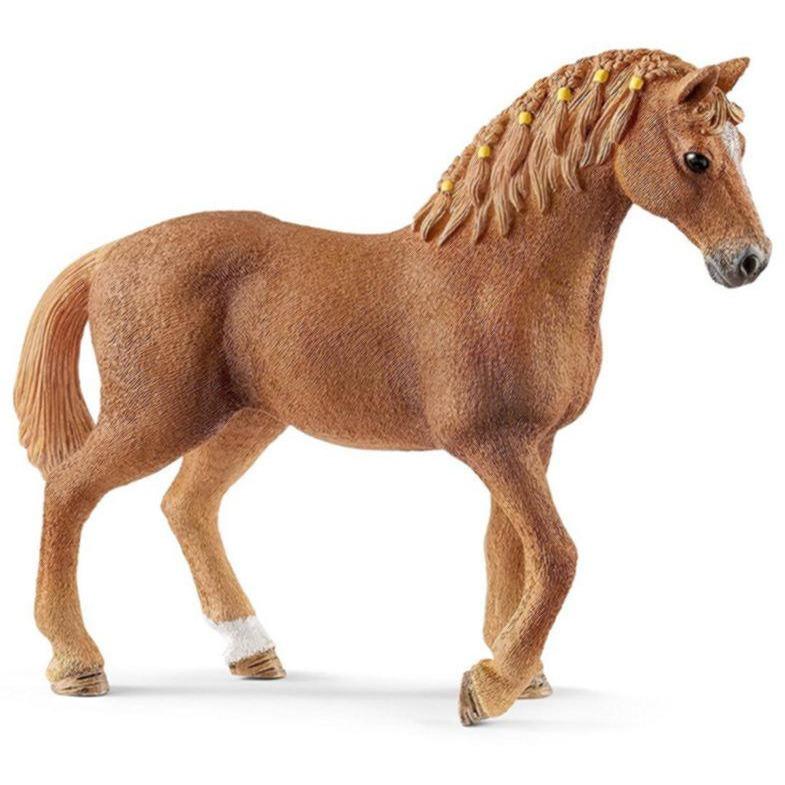 detailed quarter horse mare figure with yellow ties in her hair