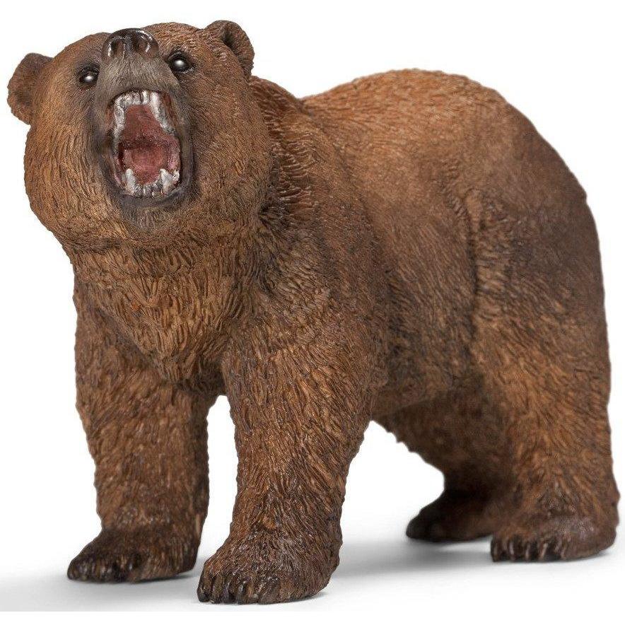 detailed grizzly bear figure, roaring