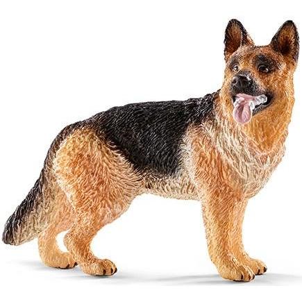 detailed german shepherd figure, black and brown