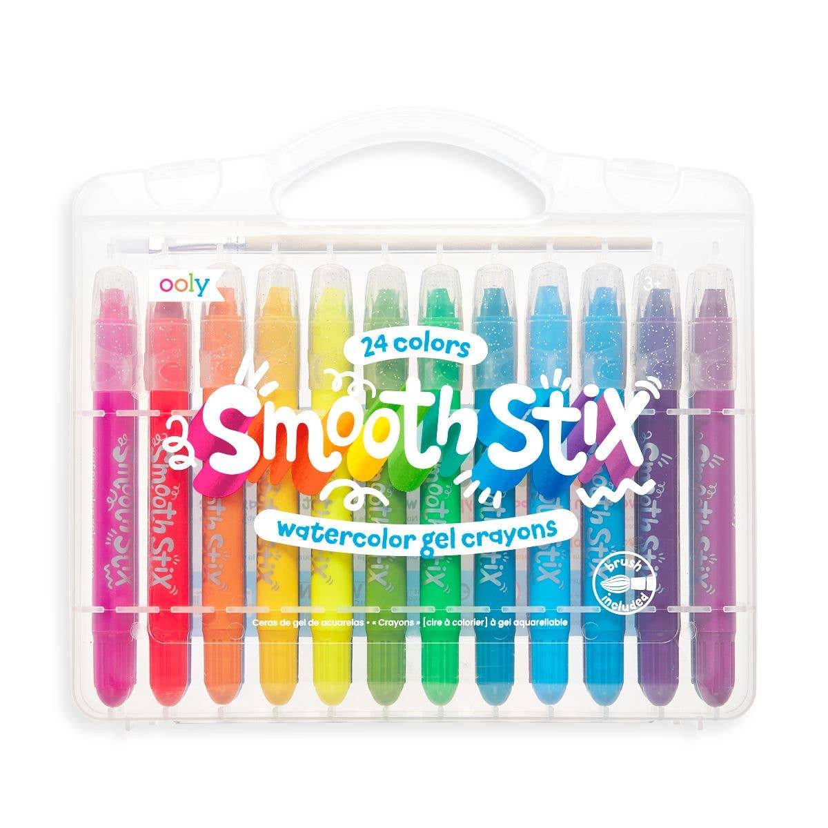 Ooly Smooth Stix Watercolor Gel Crayons -- Set of 24