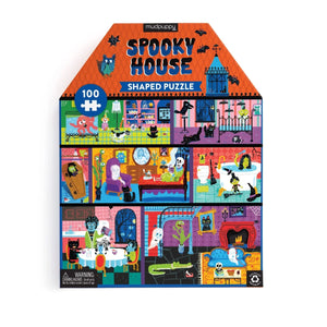 Spooky House 100pc House-Shaped Puzzle by Mudpuppy