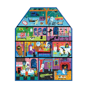 Spooky House 100pc House-Shaped Puzzle by Mudpuppy