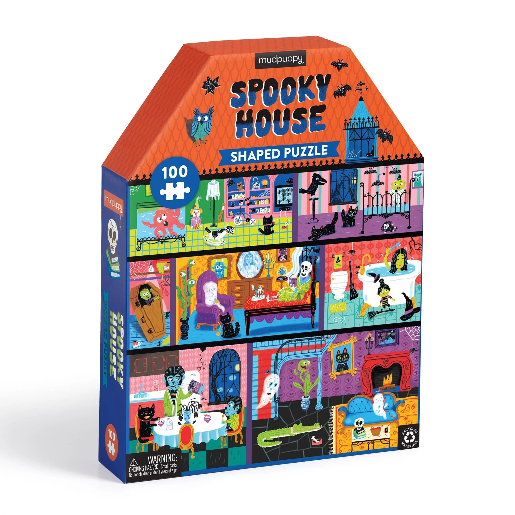 Spooky House 100pc House-Shaped Puzzle by Mudpuppy