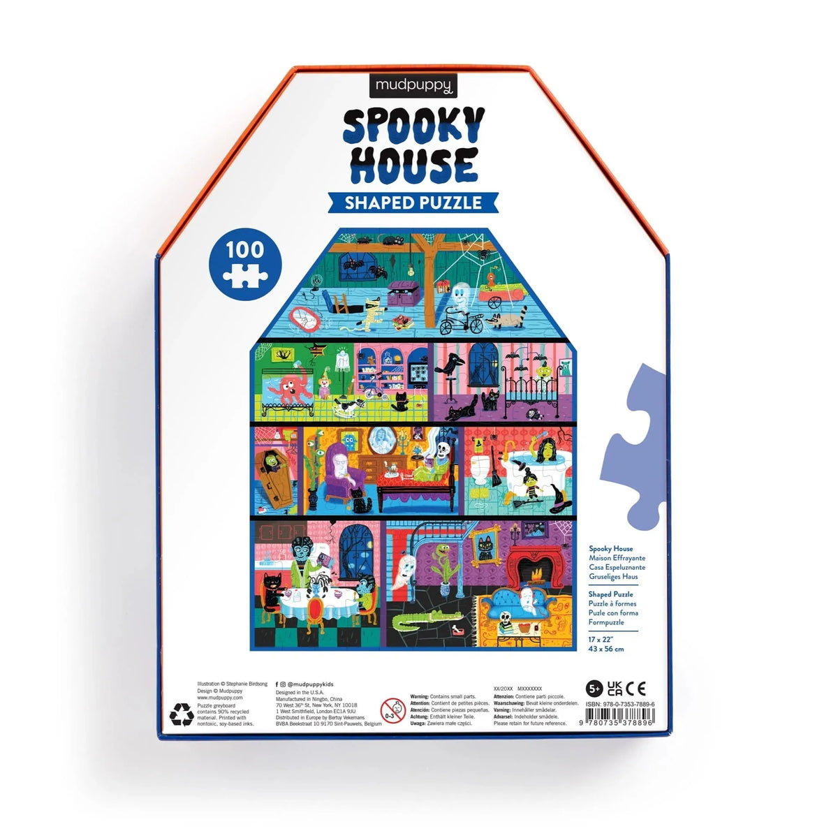 Spooky House 100pc House-Shaped Puzzle by Mudpuppy